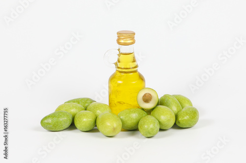 Green young olive oil