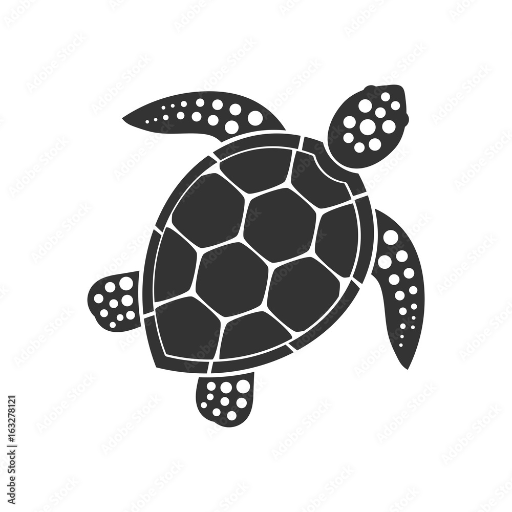 Naklejka premium Ikona żółwia morskiego