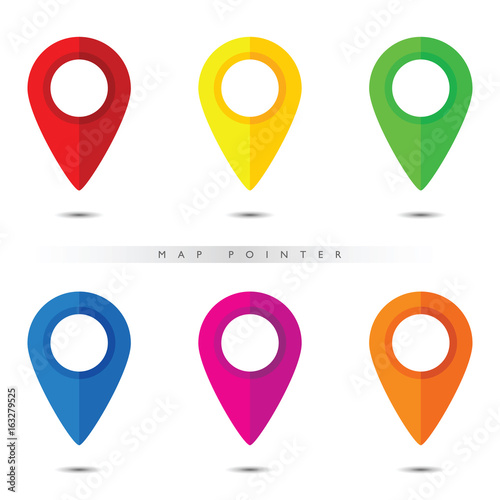 pointer for map in six color illustration
