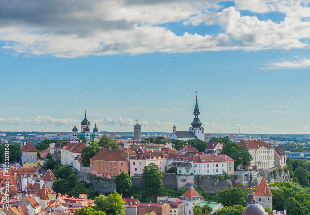 Scenic summer panorama of the city Tallinn, Estonia