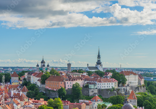 Scenic summer panorama of the city Tallinn, Estonia