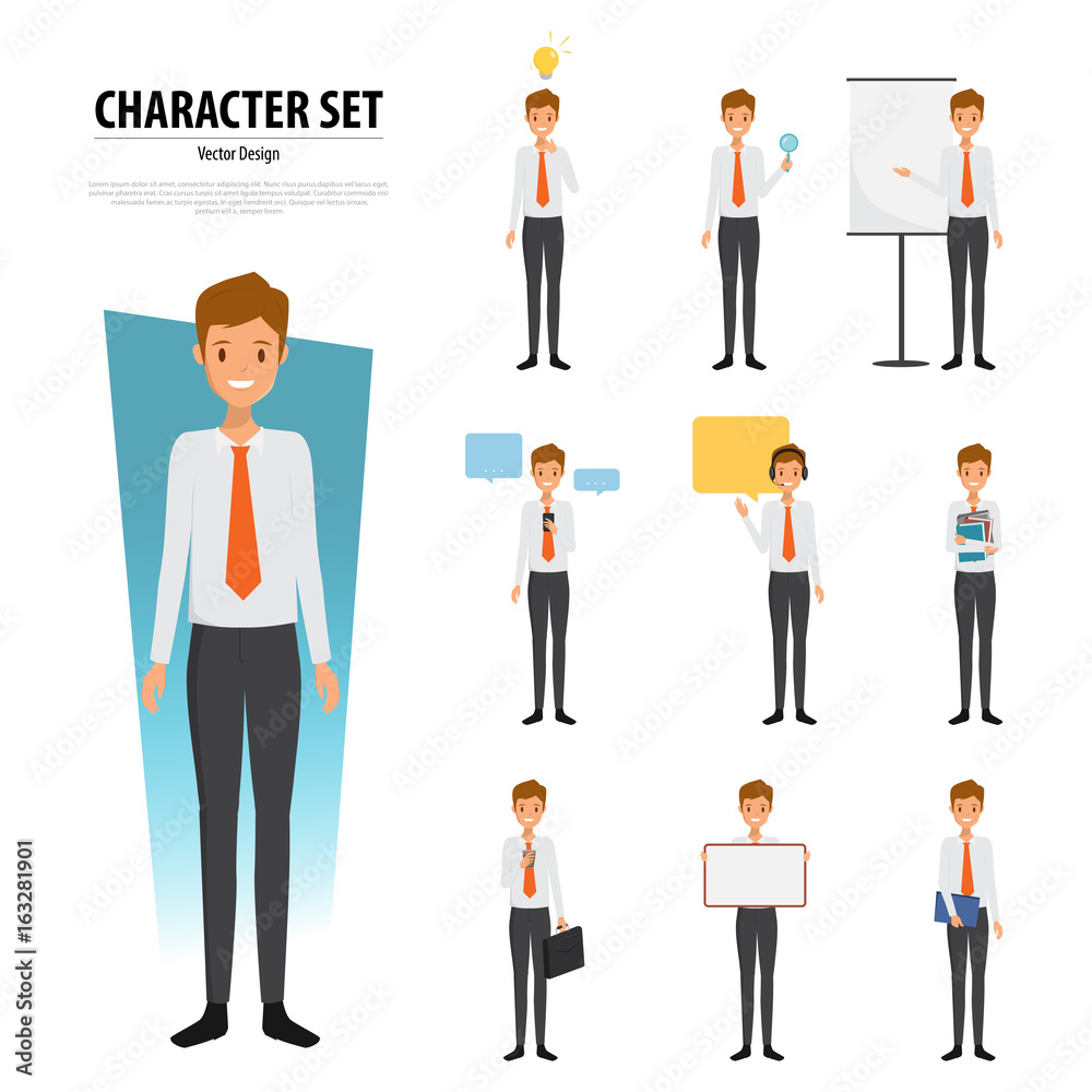 Business man character in occupation. Illustration vector. Business man character in occupation. Illustration vector.