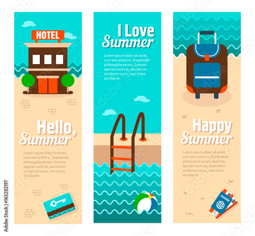 Travel and vacation vector banners
