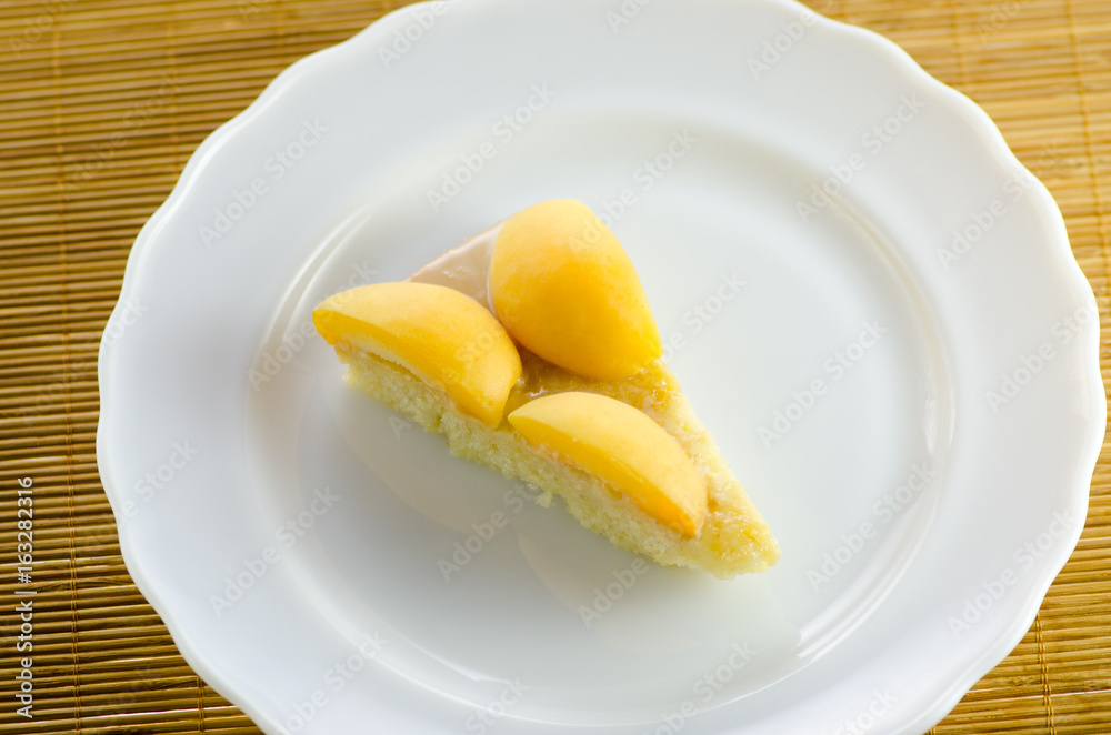 Piece of apricot cake Piece of apricot cake