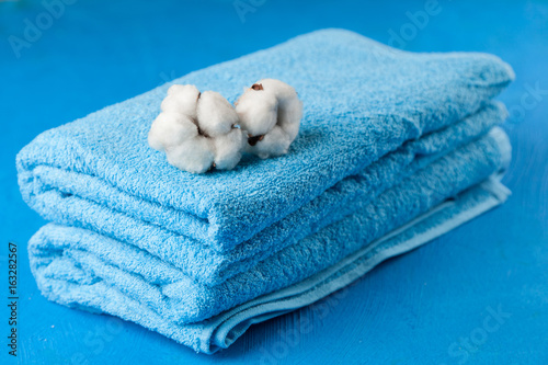 Soft blue towels © George Dolgikh