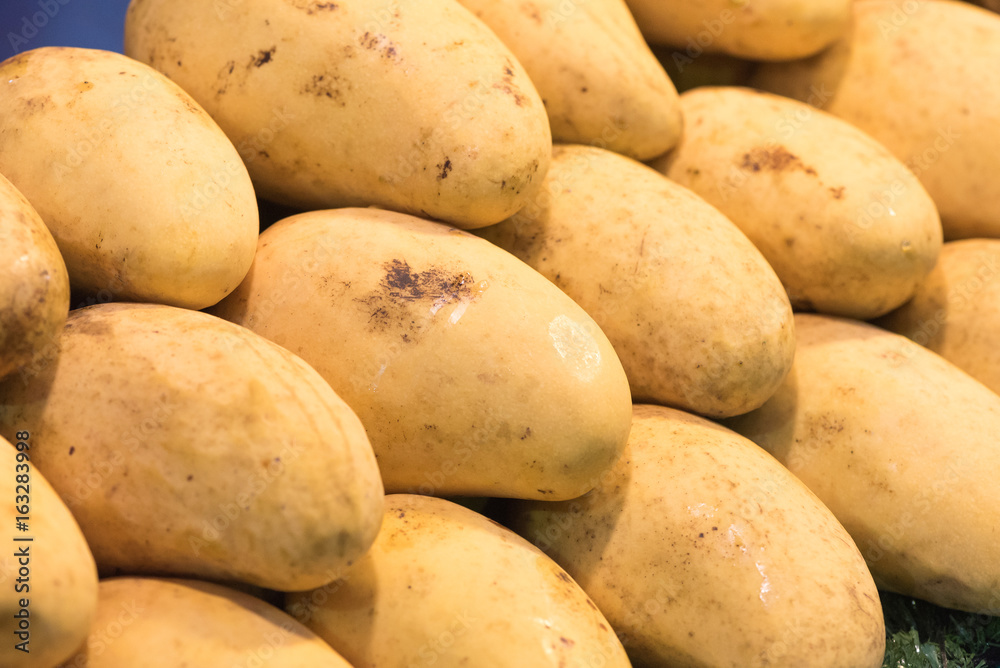 ripe mango, yellow mango in market of Thailand.