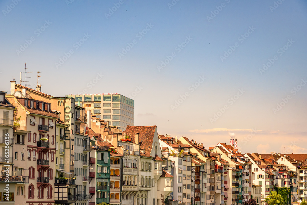 Fototapeta premium View of the historical district of Basel in Switzerland