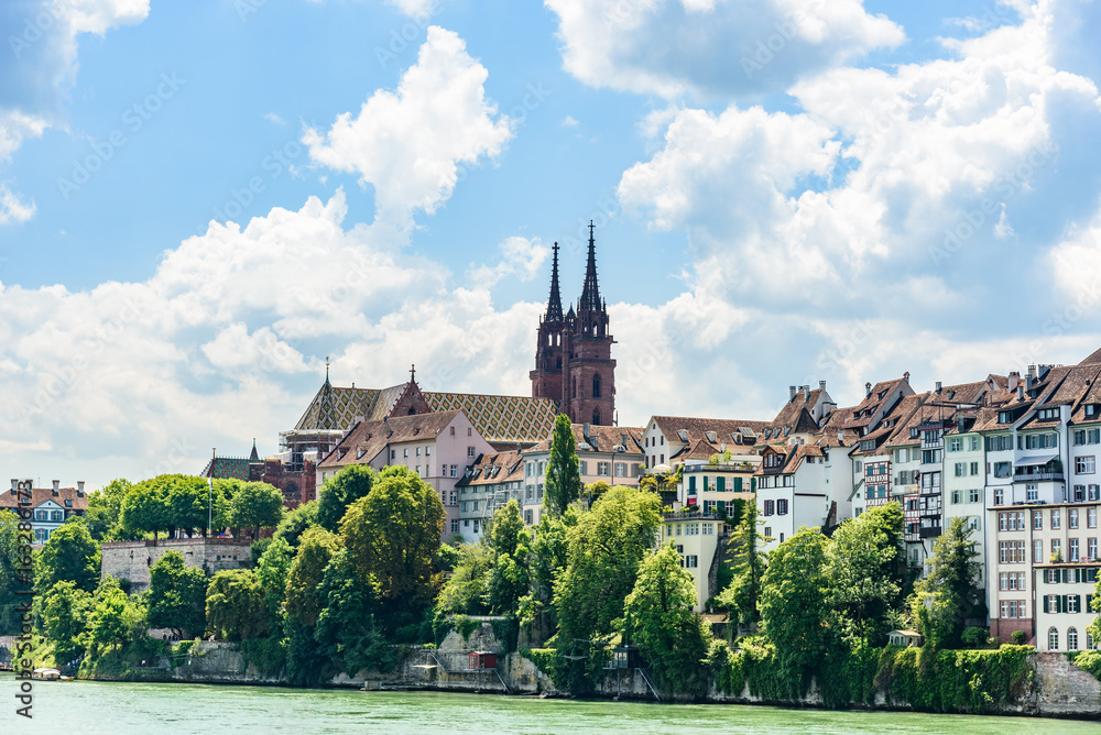 Fototapeta premium View of the historical district of Basel in Switzerland