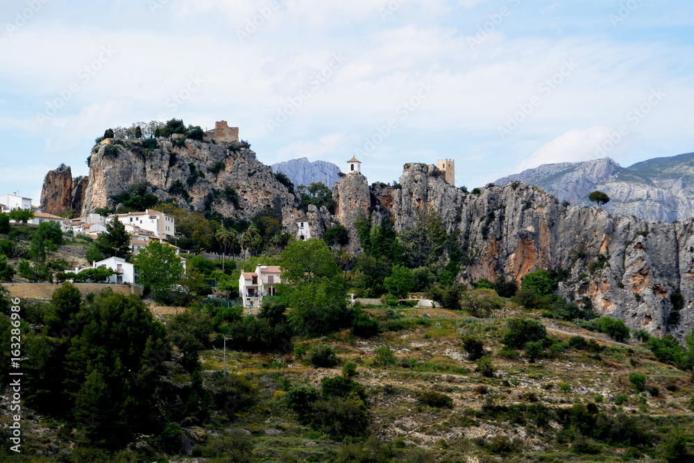 Guadalest town on the mountains Spain