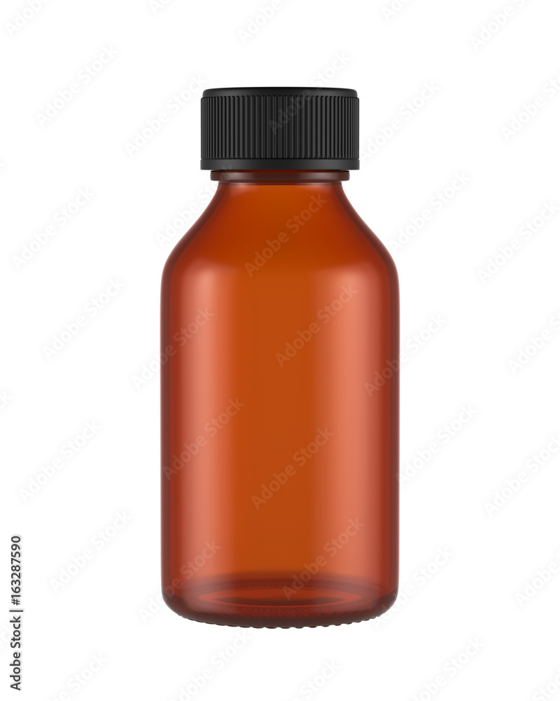 blank glass bottle isolated on white background, 3D rendering blank glass bottle isolated on white background, 3D rendering