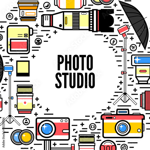Photographer or photostudio concept design illustration.