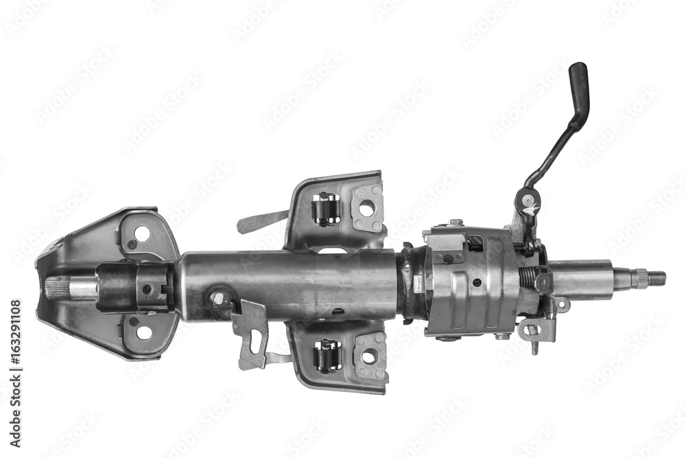 Steering column on a white background