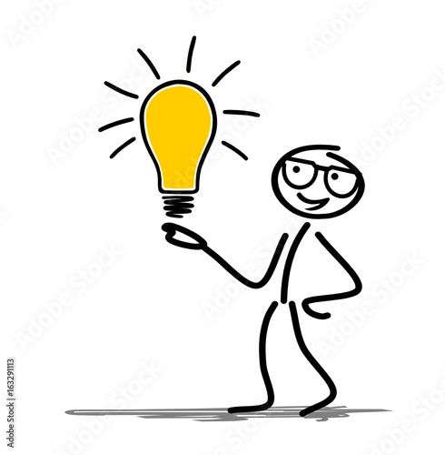 Strichmännchen Glühlampe