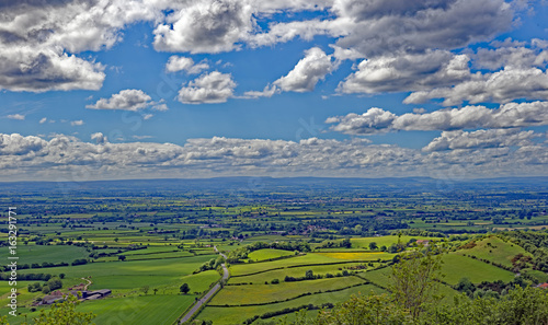 View of the Vale of York from Sutton Bank in the Hambleton Hills near Thirsk, North Yorkshire, England photo