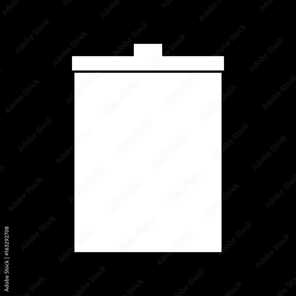 Trash bucket the white color icon . Trash bucket the white color icon .