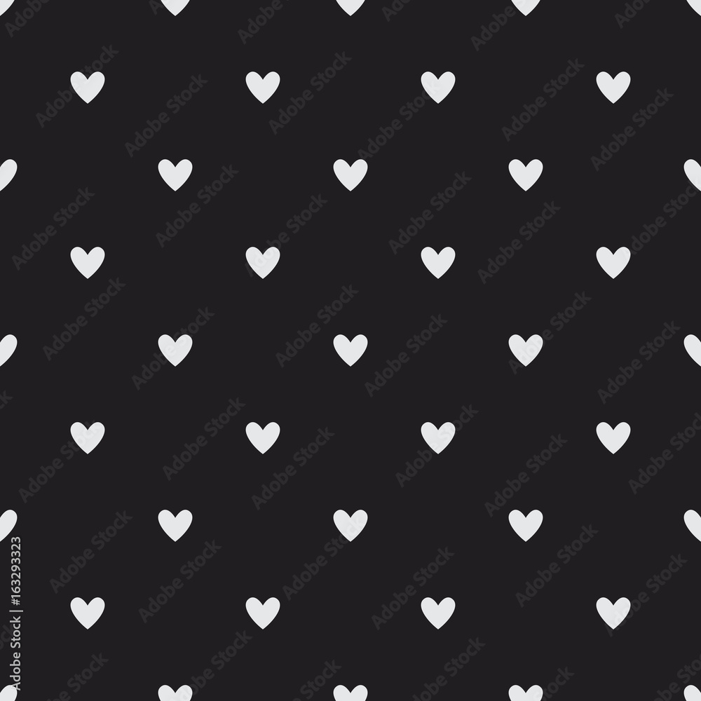 Tiny white hearts on dark background seamless geometric pattern. Classic  background texture for invitation, print, textile, wallpaper, card, poster,  home decor, packaging, and wrapping paper. Stock Vector | Adobe Stock