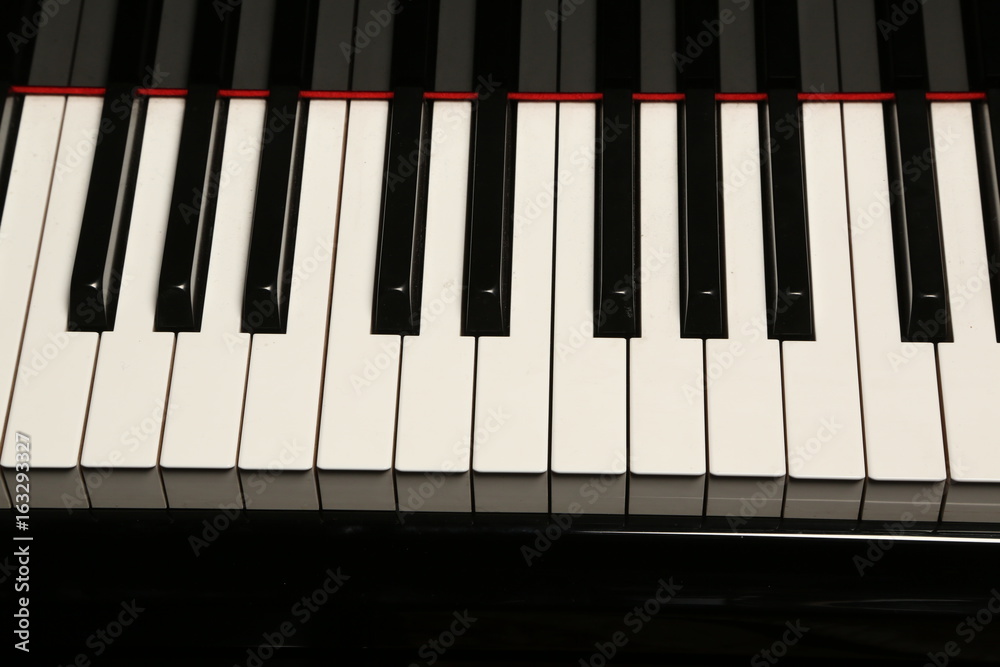 Fototapeta premium Black and white keys. Close up