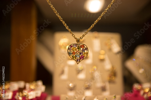 Gemstone heart in a Jewelry