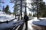 Man Going On Hike in Bryce Canyon National Park in Winter