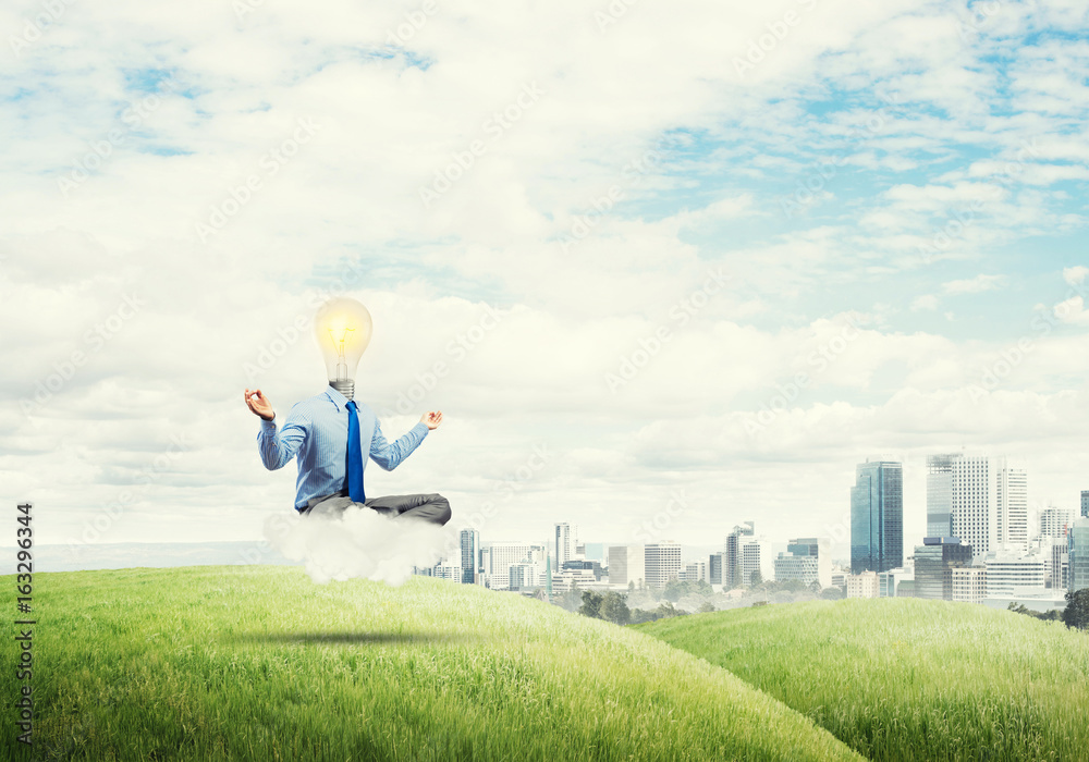 Businessman relaxing and waiting for inspiration Businessman relaxing and waiting for inspiration