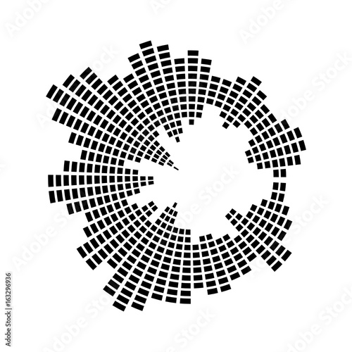 equalizer music sound wave circle vector symbol icon design.