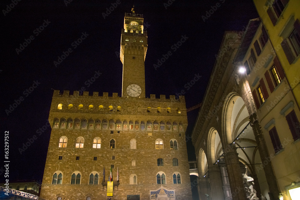Piazza della Signoria with Palazzo Vecchio in Florence, Tuscany, Italy