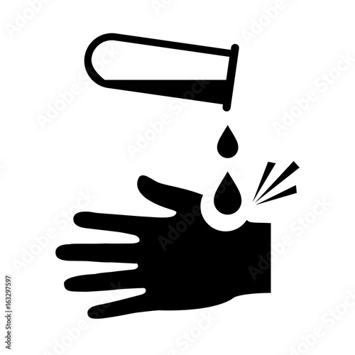 Corrosive acid warning vector pictogram
