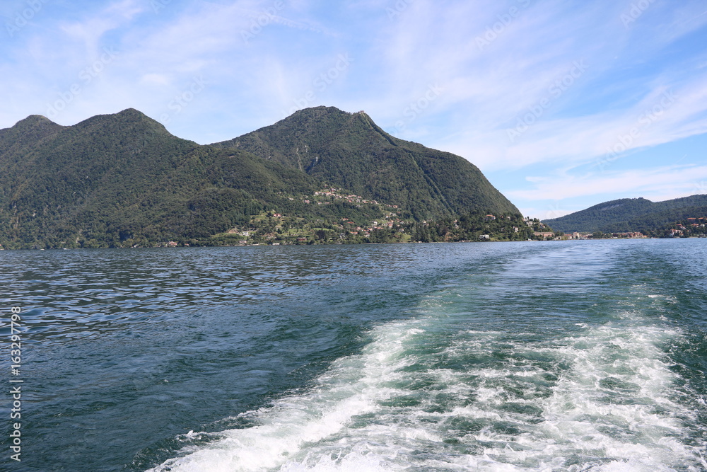 Car ferry connection between Laveno and Intra Verbania, Lake Maggiore in Italy Car ferry connection between Laveno and Intra Verbania, Lake Maggiore in Italy