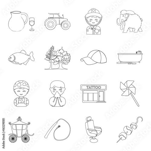 profession, service, food and other web icon in outline style. agricultural engineering,clothes icons in set collection.