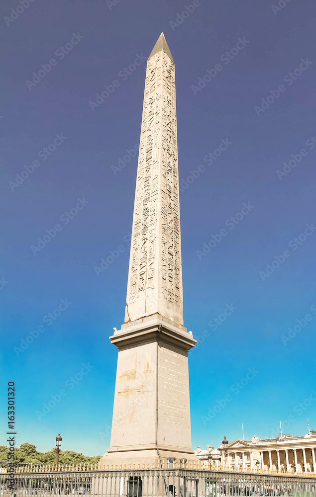 The famous Luxor obelisk , Paris, France.