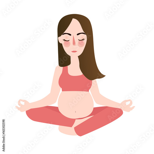 pregnant yoga woman in lotus position meditation exercise female
