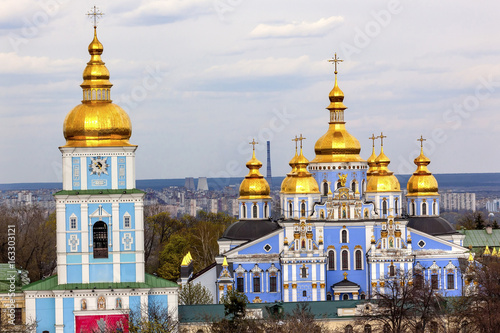 Saint Michael Monastery Cathedral Spires Tower Kiev Ukraine photo