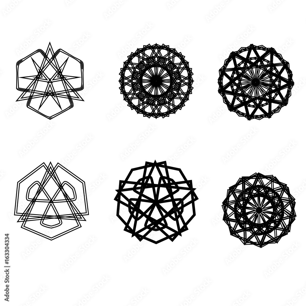 Beautiful geometric pattern astrology set Beautiful geometric pattern astrology set