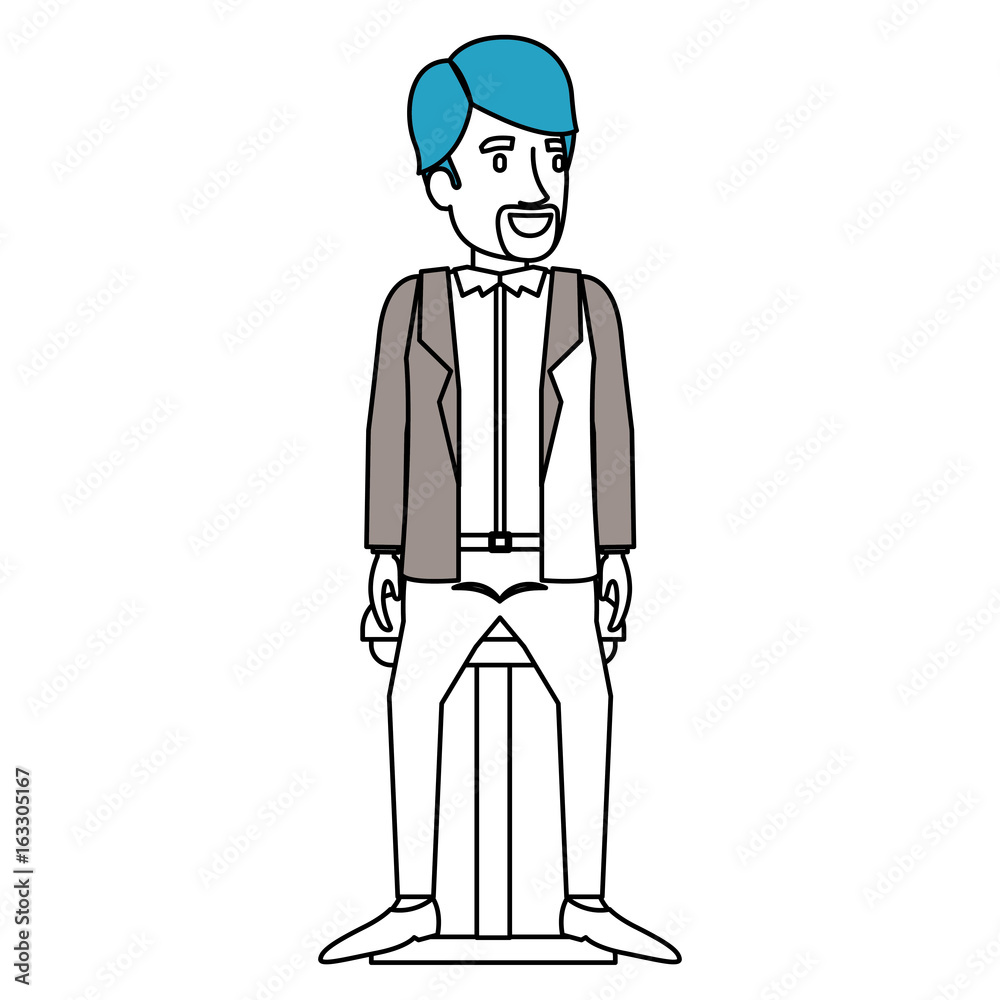 silhouette color sections of man with van dyke beard in casual clothes and sitting in chair vector illustration silhouette color sections of man with van dyke beard in casual clothes and sitting in chair vector illustration