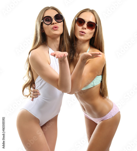 Beautiful young women in bi...