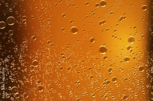 Golden beer bubbles come up 3d illustration