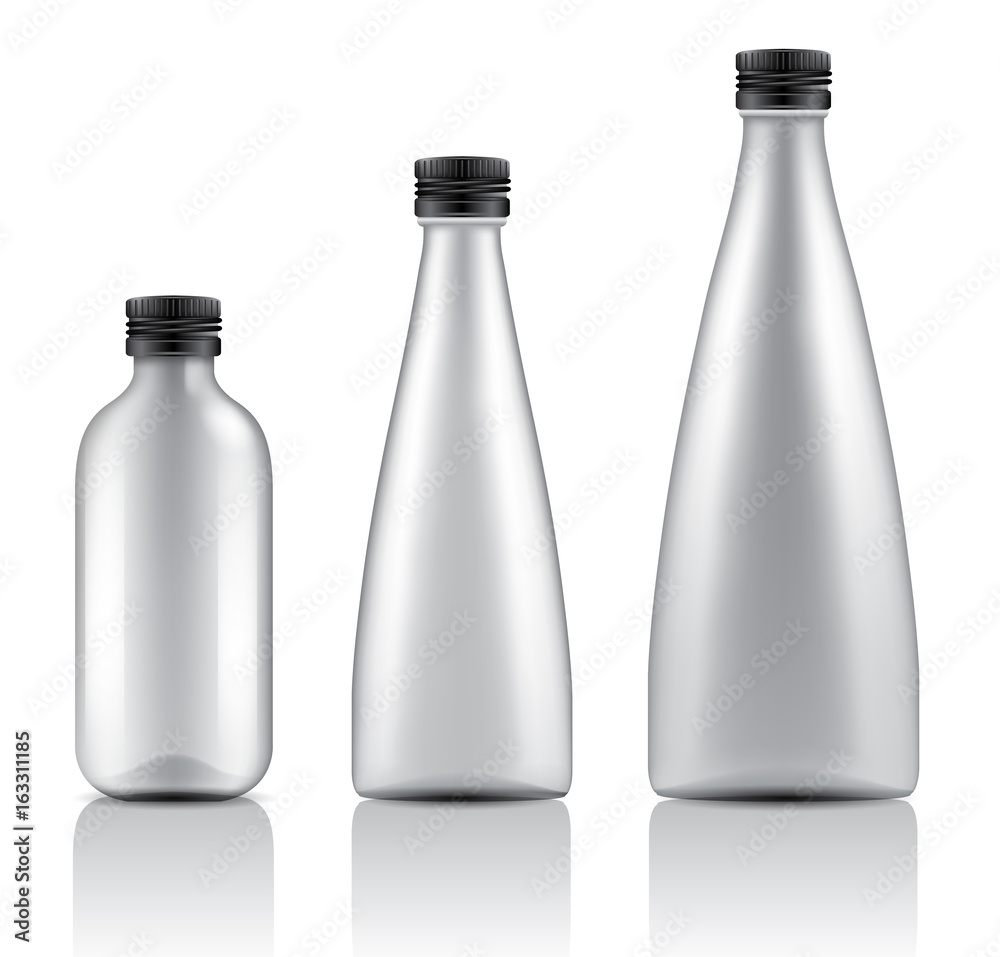 Set of Realistic Glass Bottles : Vector Illustration Set of Realistic Glass Bottles : Vector Illustration