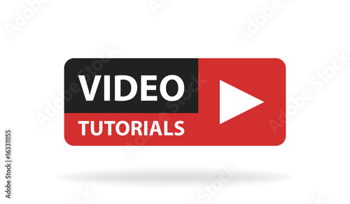 Online video tutorials education button. Play lesson concept. Vector illustration photo