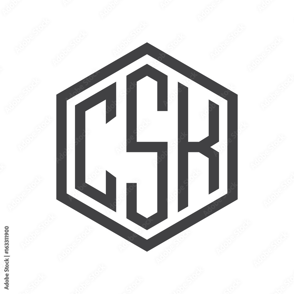 three-letter initials hexagon logo black three-letter initials hexagon logo black