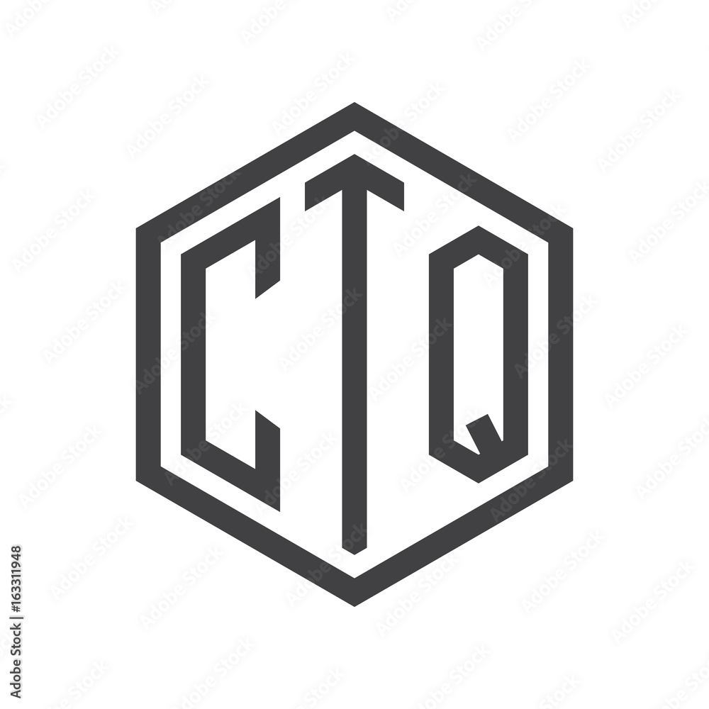 three-letter initials hexagon logo black three-letter initials hexagon logo black