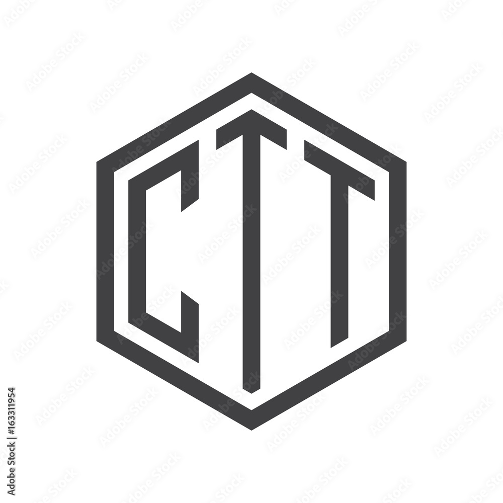 three-letter initials hexagon logo black three-letter initials hexagon logo black