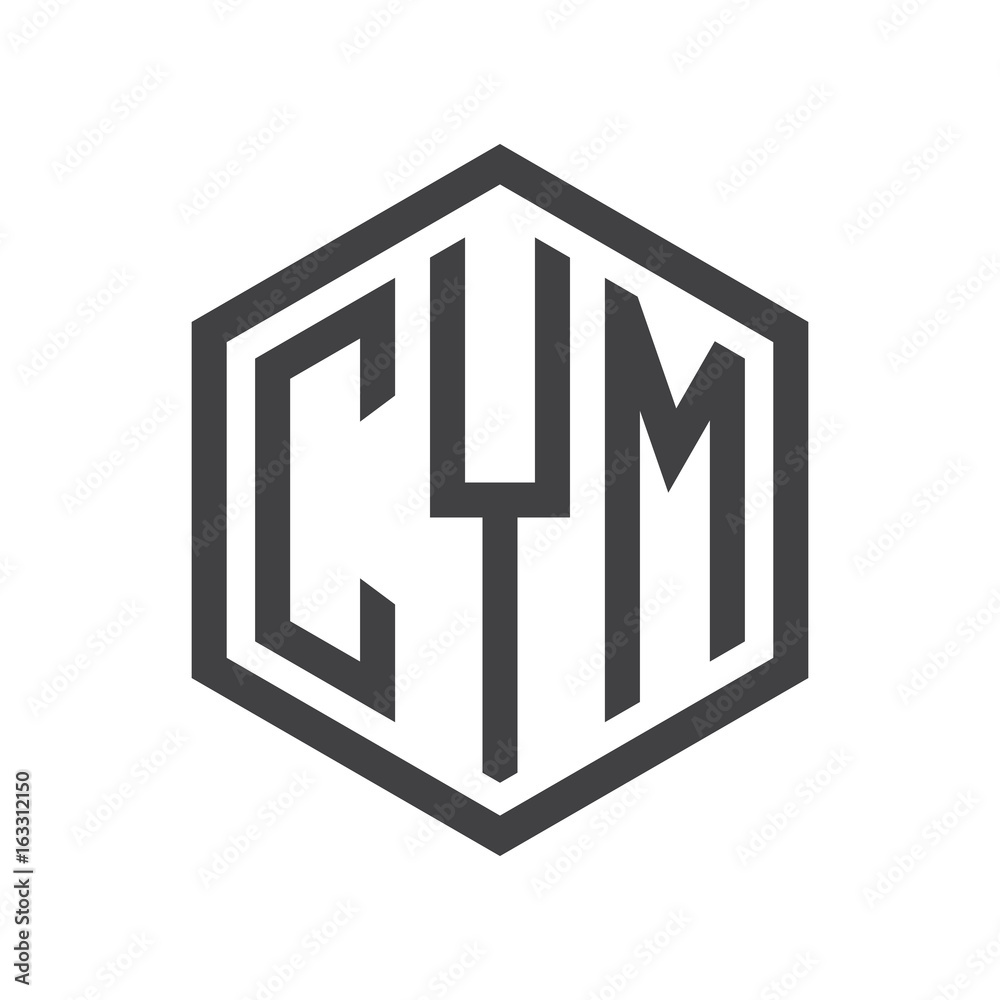 three-letter initials hexagon logo black three-letter initials hexagon logo black
