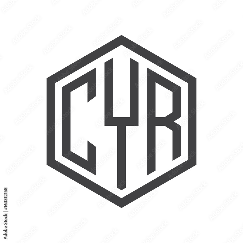 three-letter initials hexagon logo black three-letter initials hexagon logo black