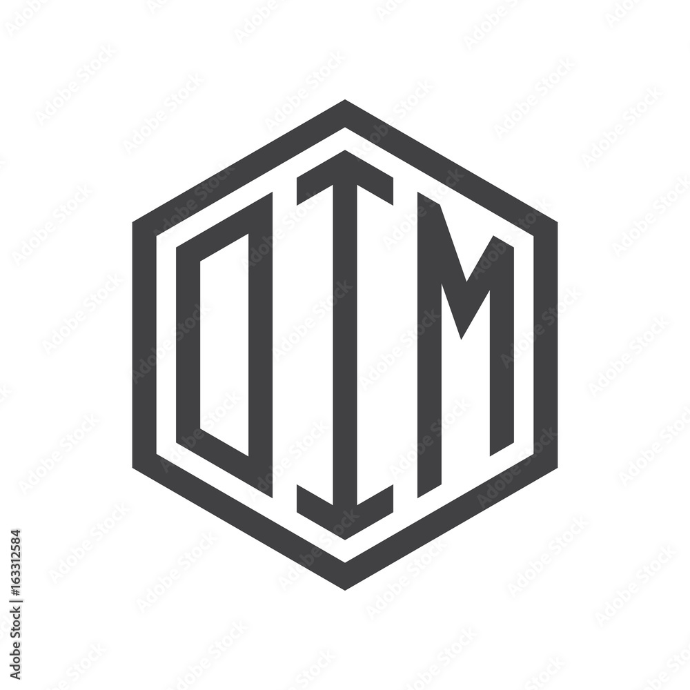 three-letter initials hexagon logo black three-letter initials hexagon logo black