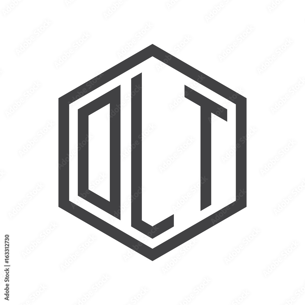 three-letter initials hexagon logo black three-letter initials hexagon logo black