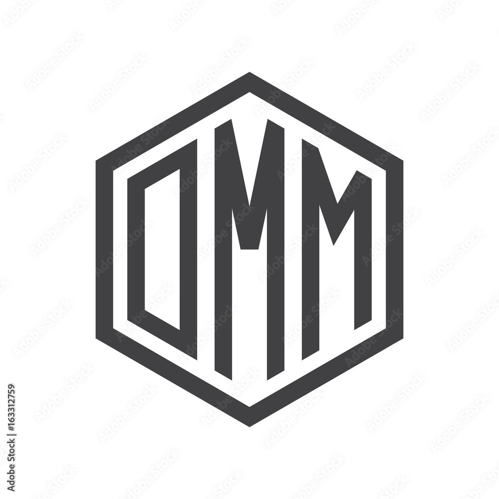 three-letter initials hexagon logo black three-letter initials hexagon logo black
