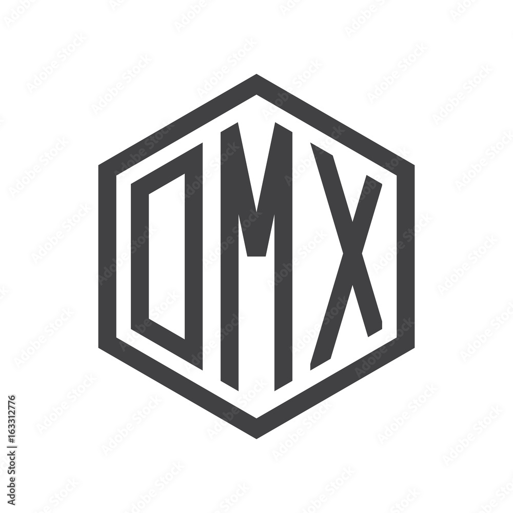 three-letter initials hexagon logo black three-letter initials hexagon logo black