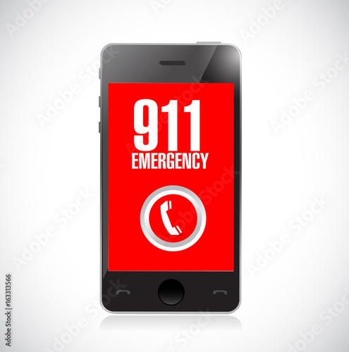 Принти на полотні 911 emergency call phone icon illustration