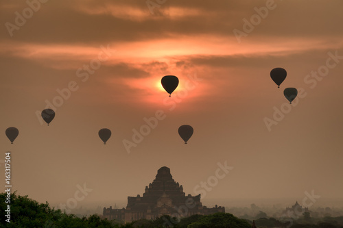 Myanmar Bolloon air on sunrise in Bagan Mandalay best of travel in asia. © EmmaStock