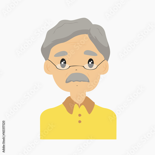 half body grandfather vector illustration